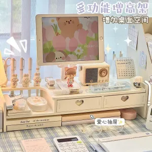 SINOTAO  -  Desktop Added Elevated Office Student Desk Storage Rack Ins Dormitory Laptop Rack File Tray Drawer Storage Rack Organizer