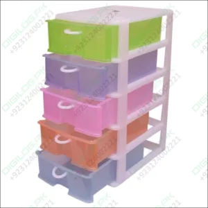Stackable 5 Drawers Layers Set Shoe Makeup Jewelry Storage Organizer Boxes Plastic Cabinets Racks Lahore Only