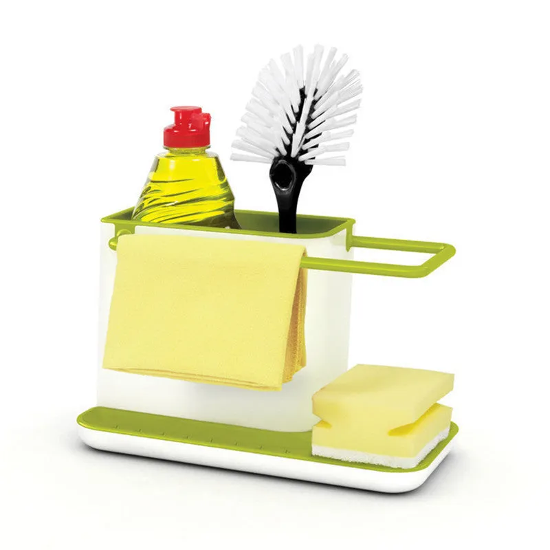 Storage Shelf Sponge Kitchen Draining Sink Box Draining Rack Dish Storage Rack Kitchen Organizer Stands Tidy Utensils Towel Rack