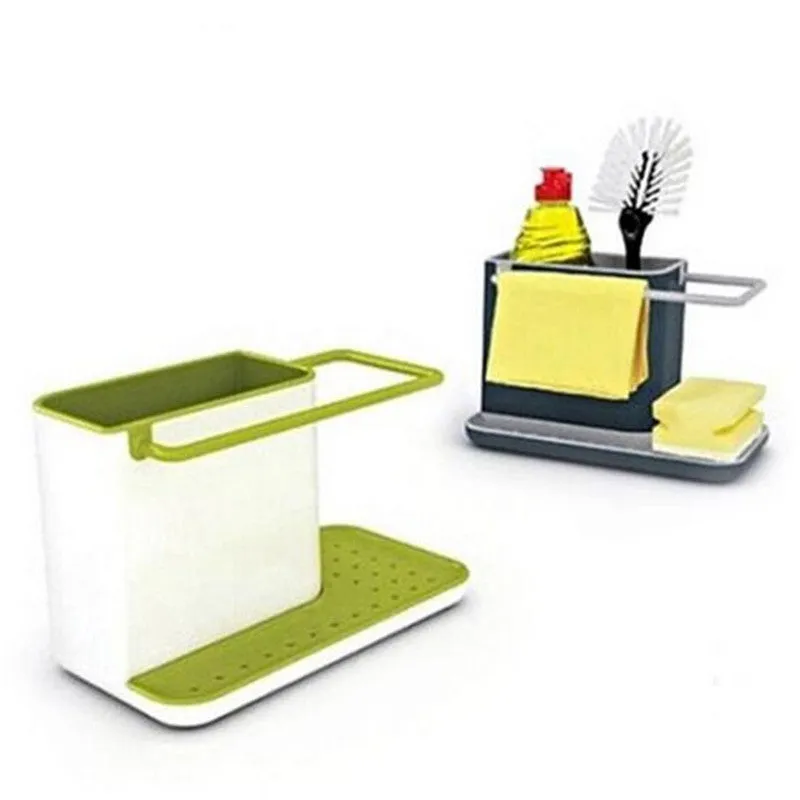 Storage Shelf Sponge Kitchen Draining Sink Box Draining Rack Dish Storage Rack Kitchen Organizer Stands Tidy Utensils Towel Rack