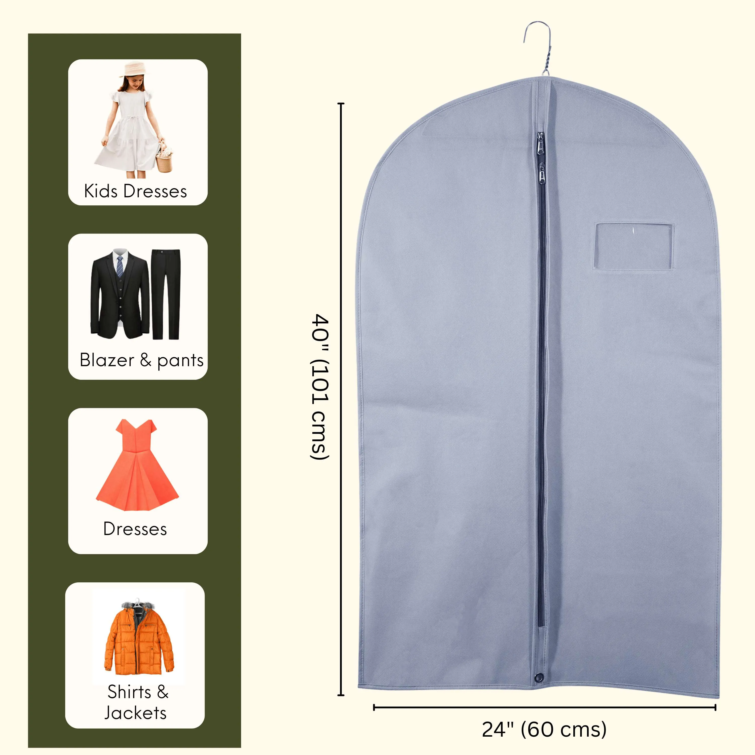Suit Coat Cover - 40" Grey