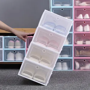 timeless 2Pcs Shoes Organizer Drawer Type Large Capacity Plastic Storage Cabinet Container for Cloakroom