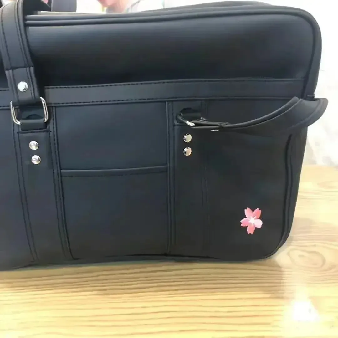 UAKISS  -   2024 New Women Japanese JK Uniform PU Bags Student Commuter School Large Capacity One Shoulder Straddle Bag Handbag