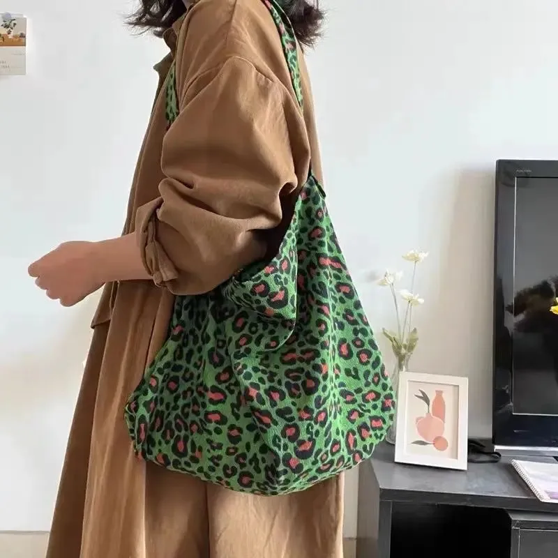 UAKISS  -   Korean Niche Japan Korea Large Capacity Leopard Print Women Tote Bag Single Shoulder Diagonal Cross Bags