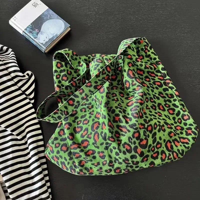 UAKISS  -   Korean Niche Japan Korea Large Capacity Leopard Print Women Tote Bag Single Shoulder Diagonal Cross Bags