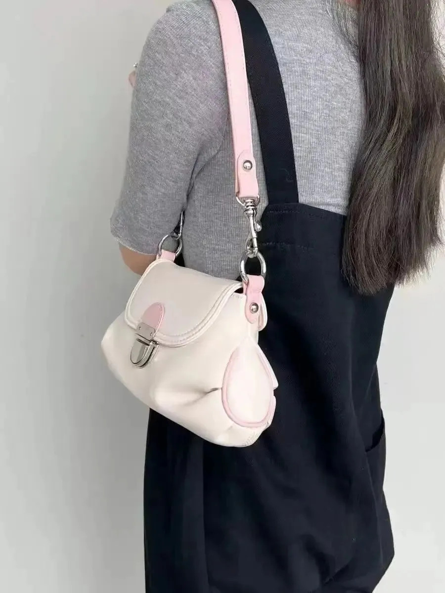 UAKISS  -   New Women's Korean Underarm Bags Shoulder Straps Retro Lock Buckle Soft Leather Single Shoulder Crossbody Bag