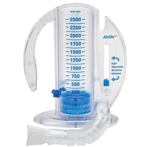 Volumetric Incentive Spirometer with One-Way Valve, Adult Size by AirLife 2500mL