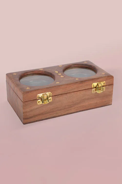 Wooden Dry Fruits Serving Box -2 Partition