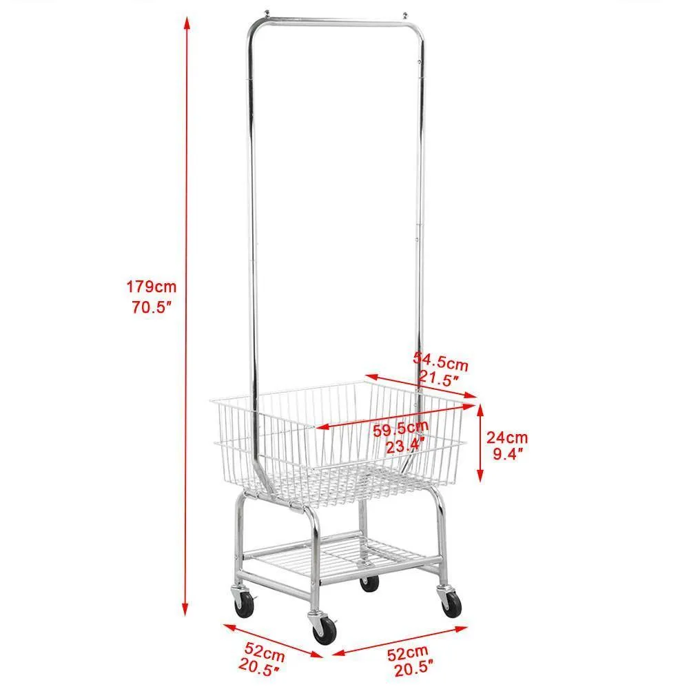 Yaheetech Rolling Laundry Bakset with Wheels